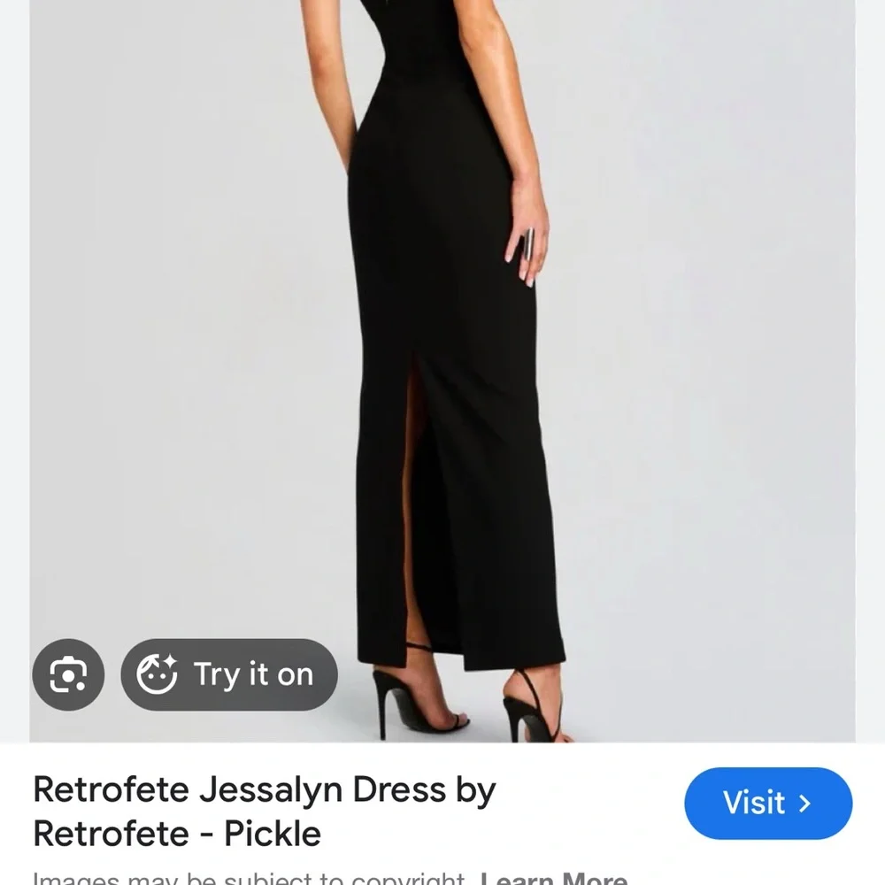 Retrofete Black Strapless Dress with Silver Accents - Picture 4 of 6